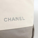 CHANEL Tote Bag Nylon White Silver CC Auth BSZ118-19
