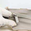 CHANEL Tote Bag Nylon White Silver CC Auth BSZ118-10