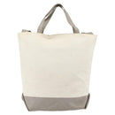 CHANEL Tote Bag Nylon White Silver CC Auth BSZ118-2