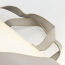 CHANEL Tote Bag Nylon White Silver CC Auth BSZ118-14