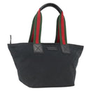 GUCCI GG Canvas Sherry Line Hand Bag Black 131230 Auth BSZ133-1