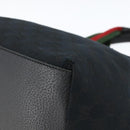 GUCCI GG Canvas Sherry Line Hand Bag Black 131230 Auth BSZ133-10