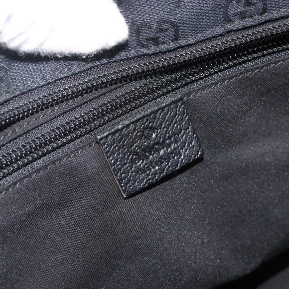 GUCCI GG Canvas Sherry Line Hand Bag Black 131230 Auth BSZ133