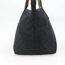 GUCCI GG Canvas Sherry Line Hand Bag Black 131230 Auth BSZ133-4
