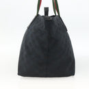 GUCCI GG Canvas Sherry Line Hand Bag Black 131230 Auth BSZ133-5