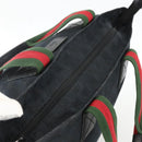 GUCCI GG Canvas Sherry Line Hand Bag Black 131230 Auth BSZ133-6