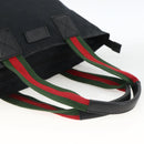 GUCCI GG Canvas Sherry Line Hand Bag Black 131230 Auth BSZ133-7