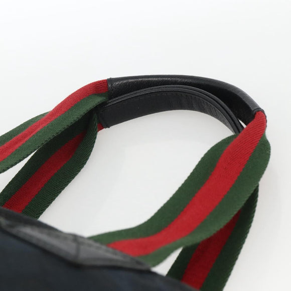 GUCCI GG Canvas Sherry Line Hand Bag Black 131230 Auth BSZ133