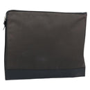 BOTTEGA VENETA Clutch Bag Canvas Brown Silver Auth BSZ138-1