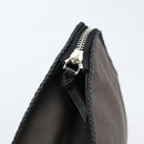 BOTTEGA VENETA Clutch Bag Canvas Brown Silver Auth BSZ138-8