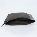 BOTTEGA VENETA Clutch Bag Canvas Brown Silver Auth BSZ138-4
