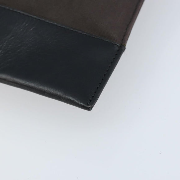 BOTTEGA VENETA Clutch Bag Canvas Brown Silver Auth BSZ138