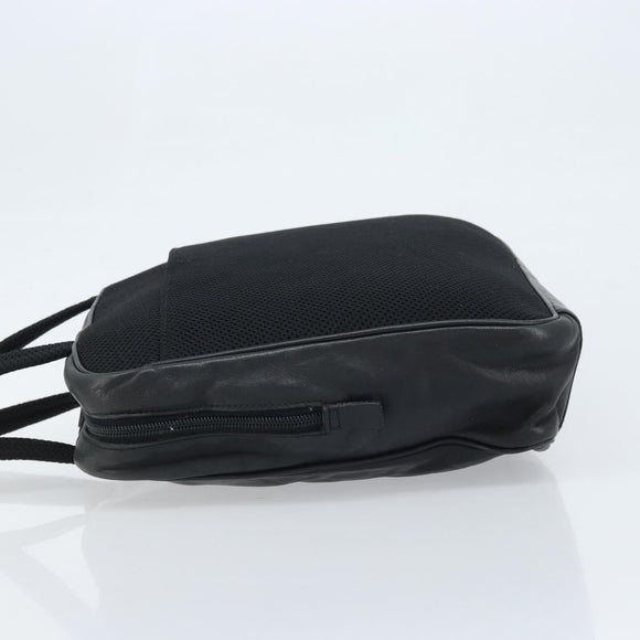 Miu Miu Hand Bag Leather Black Silver 93152 Auth BSZ140