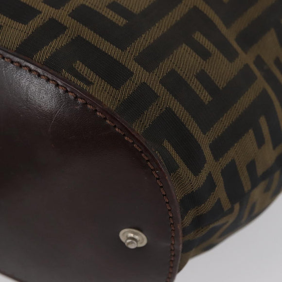 FENDI Zucca Canvas Hand Bag Black Brown Auth BSZ141