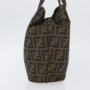 FENDI Zucca Canvas Hand Bag Black Brown Auth BSZ141-4