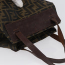 FENDI Zucca Canvas Hand Bag Black Brown Auth BSZ141-6