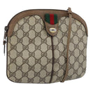 GUCCI GG Supreme Web Sherry Line Bag PVC Beige Gold 904 02 047 Auth BSZ142-1