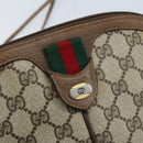GUCCI GG Supreme Web Sherry Line Bag PVC Beige Gold 904 02 047 Auth BSZ142-14