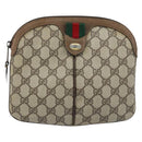 GUCCI GG Supreme Web Sherry Line Bag PVC Beige Gold 904 02 047 Auth BSZ142-2