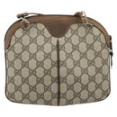 GUCCI GG Supreme Web Sherry Line Bag PVC Beige Gold 904 02 047 Auth BSZ142-3