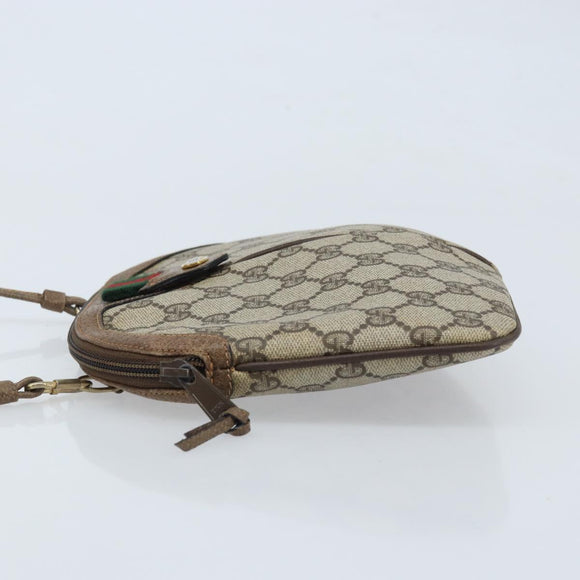 GUCCI GG Supreme Web Sherry Line Bag PVC Beige Gold 904 02 047 Auth BSZ142