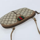 GUCCI GG Supreme Web Sherry Line Bag PVC Beige Gold 904 02 047 Auth BSZ142-6