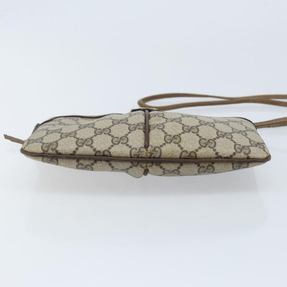 GUCCI GG Supreme Web Sherry Line Bag PVC Beige Gold 904 02 047 Auth BSZ142