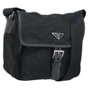 PRADA Shoulder Bag Nylon Black Silver Auth BSZ143-1