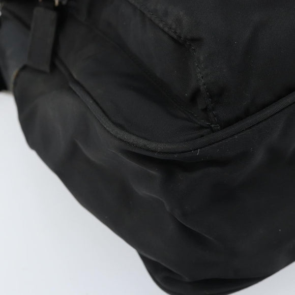 PRADA Shoulder Bag Nylon Black Silver Auth BSZ143