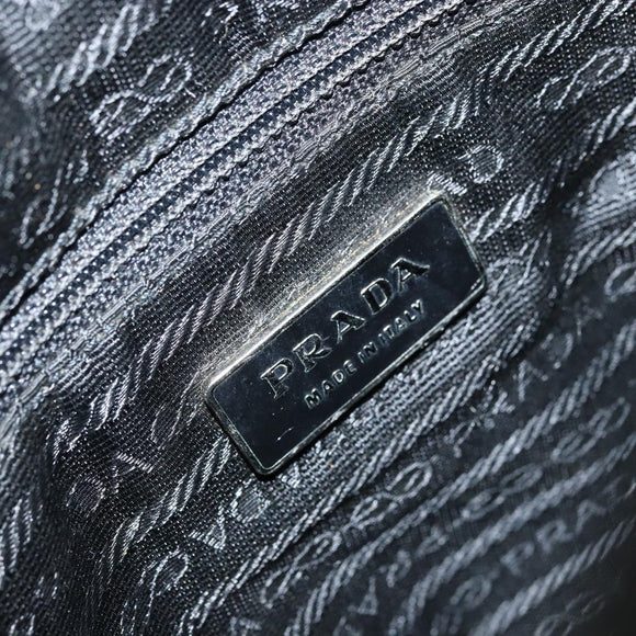 PRADA Shoulder Bag Nylon Black Silver Auth BSZ143