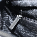 PRADA Shoulder Bag Nylon Black Silver Auth BSZ143-23