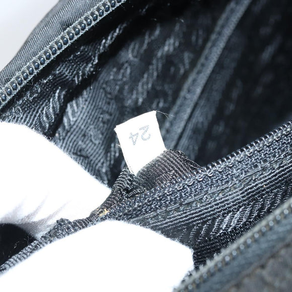 PRADA Shoulder Bag Nylon Black Silver Auth BSZ143