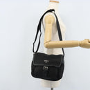 PRADA Shoulder Bag Nylon Black Silver Auth BSZ143-28