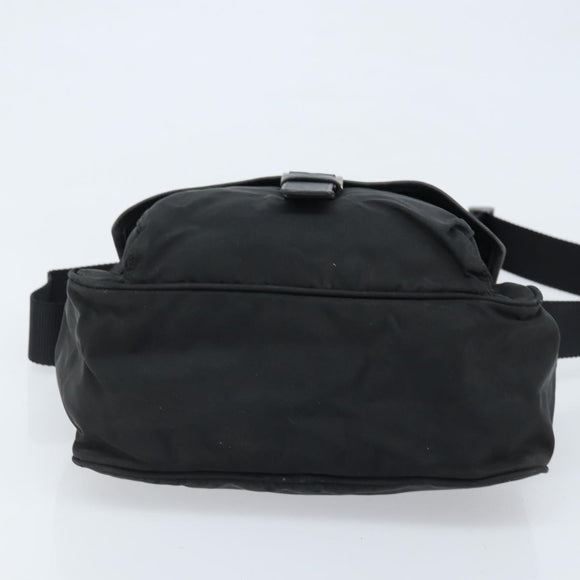 PRADA Shoulder Bag Nylon Black Silver Auth BSZ143