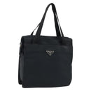PRADA Hand Bag Nylon Black Silver Auth BSZ146-1