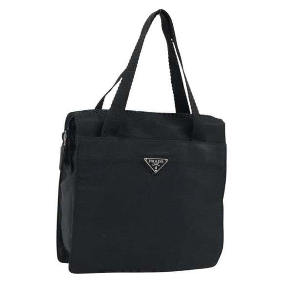 PRADA Hand Bag Nylon Black Silver Auth BSZ146