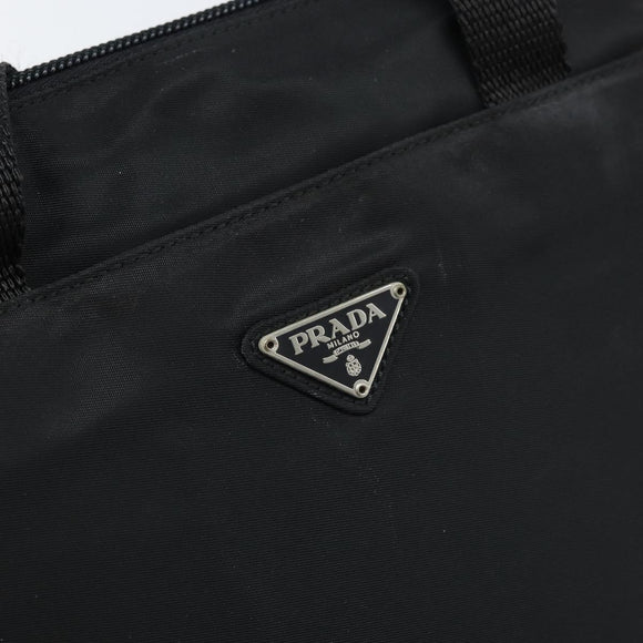PRADA Hand Bag Nylon Black Silver Auth BSZ146