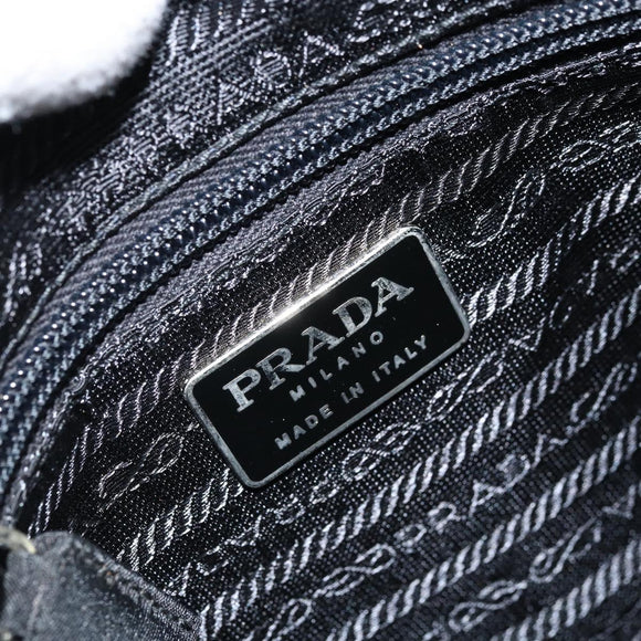 PRADA Hand Bag Nylon Black Silver Auth BSZ146