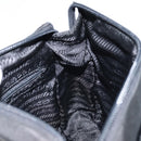 PRADA Hand Bag Nylon Black Silver Auth BSZ146-18
