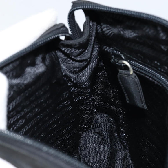 PRADA Hand Bag Nylon Black Silver Auth BSZ146