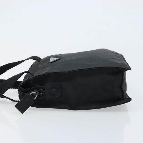 PRADA Hand Bag Nylon Black Silver Auth BSZ146