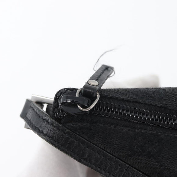 GUCCI GG Canvas Accessory Pouch Black Silver 07198 Auth BSZ147V