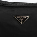 PRADA Schoudertas Nylon Zwart Zilver Auth BSZ154-18