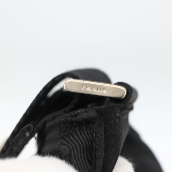 PRADA Schoudertas Nylon Zwart Zilver Auth BSZ154