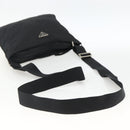 PRADA Schoudertas Nylon Zwart Zilver Auth BSZ154-7