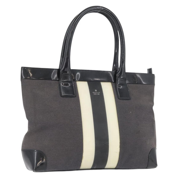 GUCCI Tote Bag Canvas Black Gold 002 1119 Auth BSZ162
