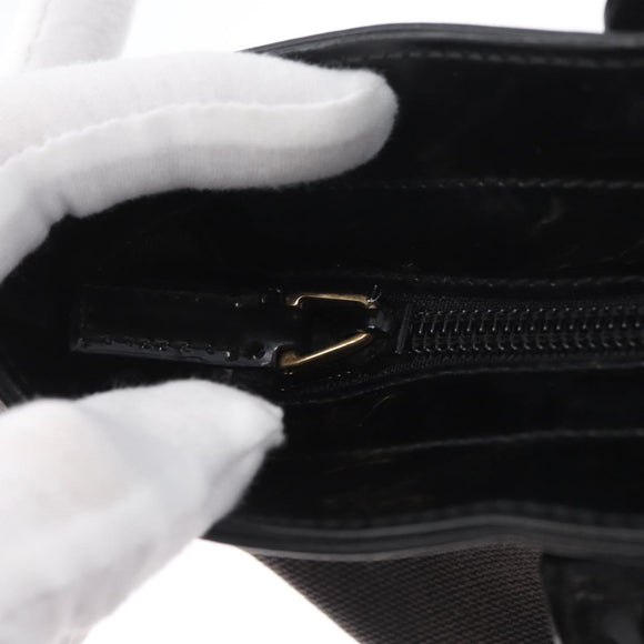GUCCI Tote Bag Canvas Black Gold 002 1119 Auth BSZ162