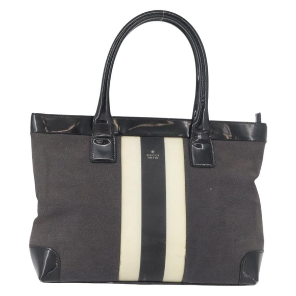 GUCCI Tote Bag Canvas Black Gold 002 1119 Auth BSZ162