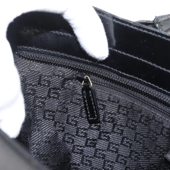 GUCCI Tote Bag Canvas Black Gold 002 1119 Auth BSZ162