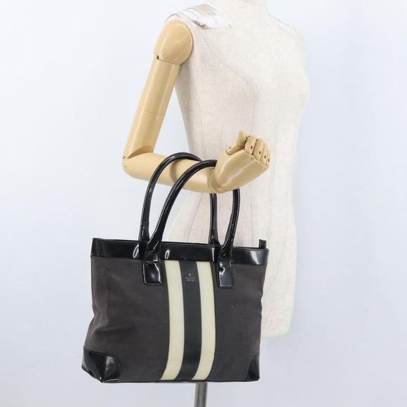 GUCCI Tote Bag Canvas Black Gold 002 1119 Auth BSZ162